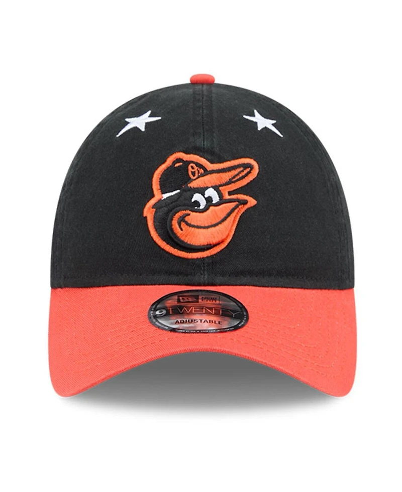 New Era Men's Black/Orange Baltimore Orioles 2025 Mlb All-Star Game 9TWENTY Adjustable Hat