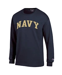 Champion Men's Navy Midshipmen Basic Arch Long Sleeve T-Shirt