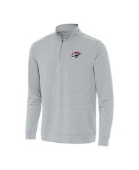 Antigua Men's Heather Gray Oklahoma City Thunder Bright Quarter-Zip T-Shirt