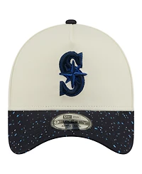 New Era Men's Cream Seattle Mariners Speckle A-Frame 9FORTY Adjustable Hat