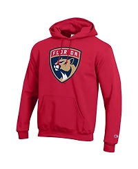 Champion Men's Red Florida Panthers Primary Logo 1-Hit Pullover Hoodie