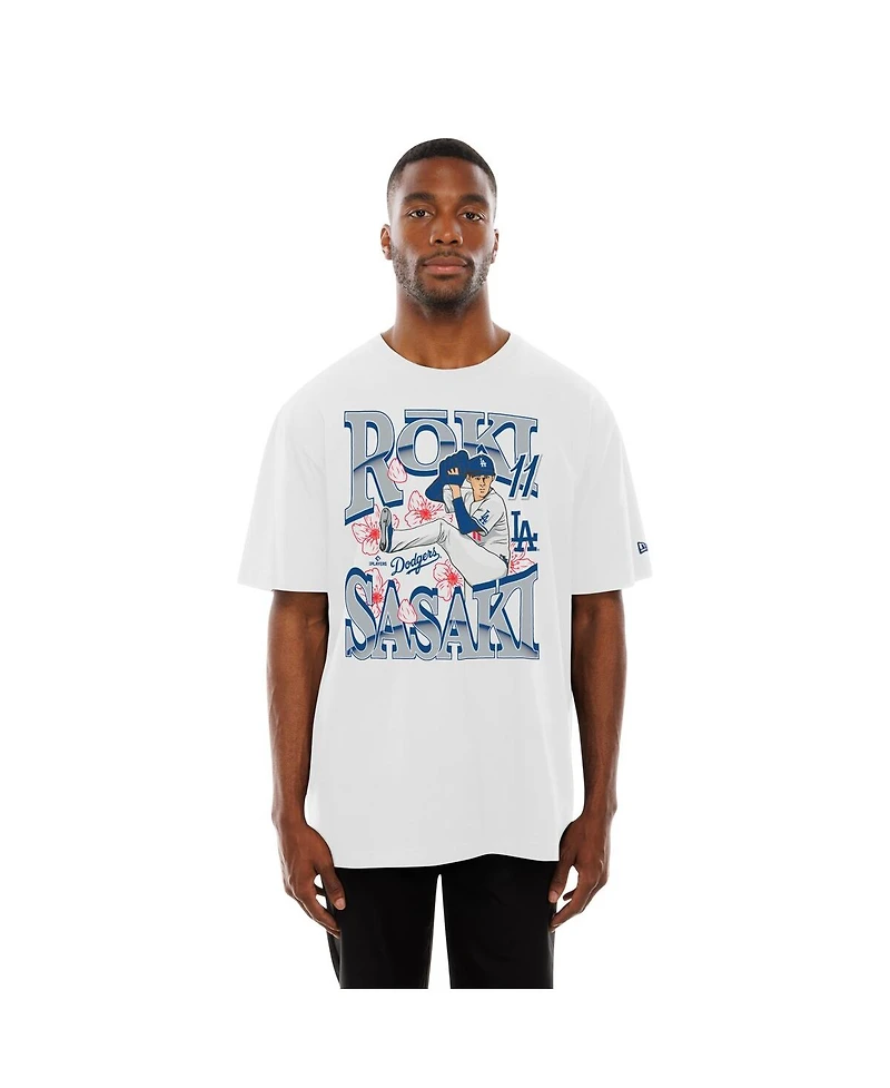 New Era Men's Roki Sasaki White Los Angeles Dodgers Player T-Shirt