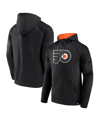 Fanatics Men's Black Philadelphia Flyers Iconic Defender Raglan Pullover Hoodie