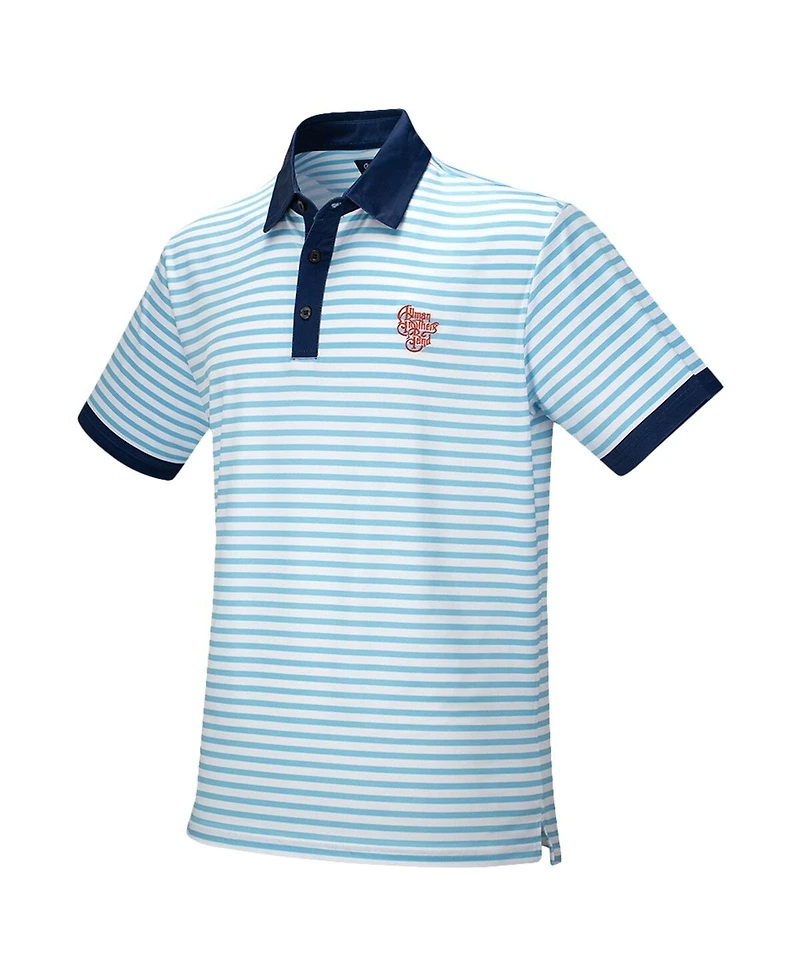 Section 119 Men's Blue the Allman Brothers Band Striped Polo Shirt
