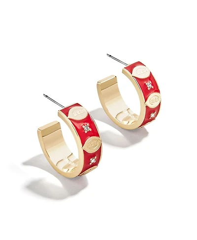 Wear by Erin Andrews x BaubleBar Cincinnati Reds Enamel Hoop Earrings