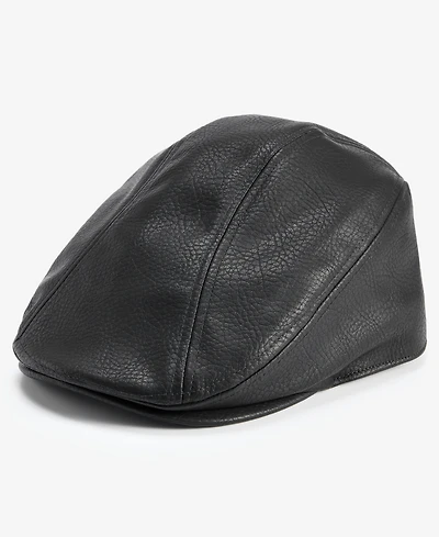 Scala Men's Ivy Faux-Leather Flat Cap