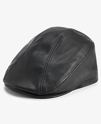 Scala Men's Ivy Faux-Leather Flat Cap