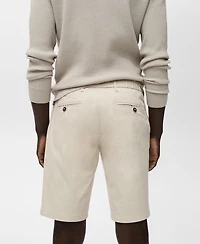 Mango Men's Straight Cotton 10" Bermuda Shorts