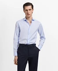 Mango Men's Slim-Fit Micro-Print Twill Dress Shirt