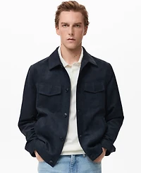 Mango Men's Suede Leather-Effect Overshirt