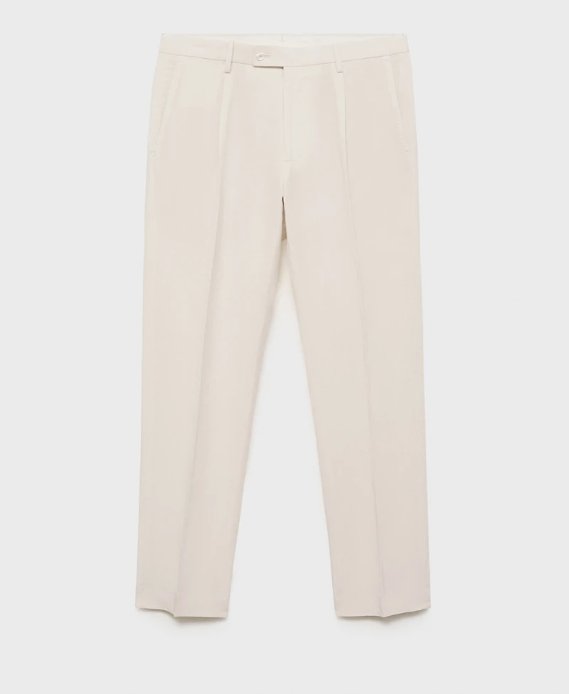 Mango Men's Pleated Linen Lyocell Pants