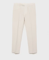 Mango Men's Pleated Linen Lyocell Pants