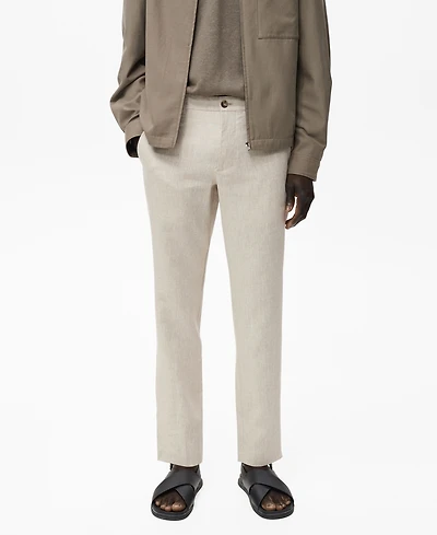 Mango Men's Slim-Fit Linen Pants
