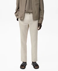 Mango Men's Slim-Fit Linen Pants