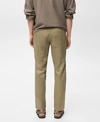 Mango Men's Slim-Fit Linen Pants