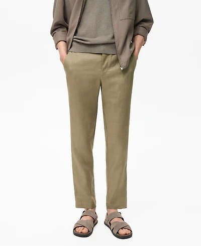 Mango Men's Slim-Fit Linen Pants