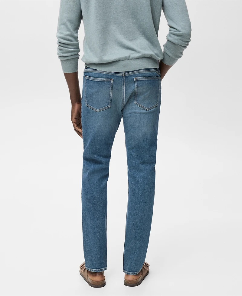 Mango Men's Jan Slim-Fit Faded Medium-Wash Jeans