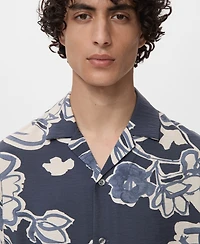 Mango Men's Wrinkled-Effect Floral Shirt