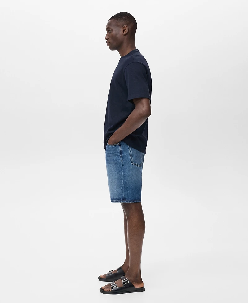 Mango Men's Regular-Fit 9" Denim Shorts