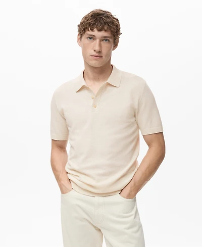 Mango Men's Fine-Knit Cotton Polo Shirt