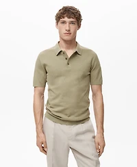 Mango Men's Fine-Knit Cotton Polo Shirt