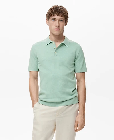 Mango Men's Fine-Knit Cotton Polo Shirt