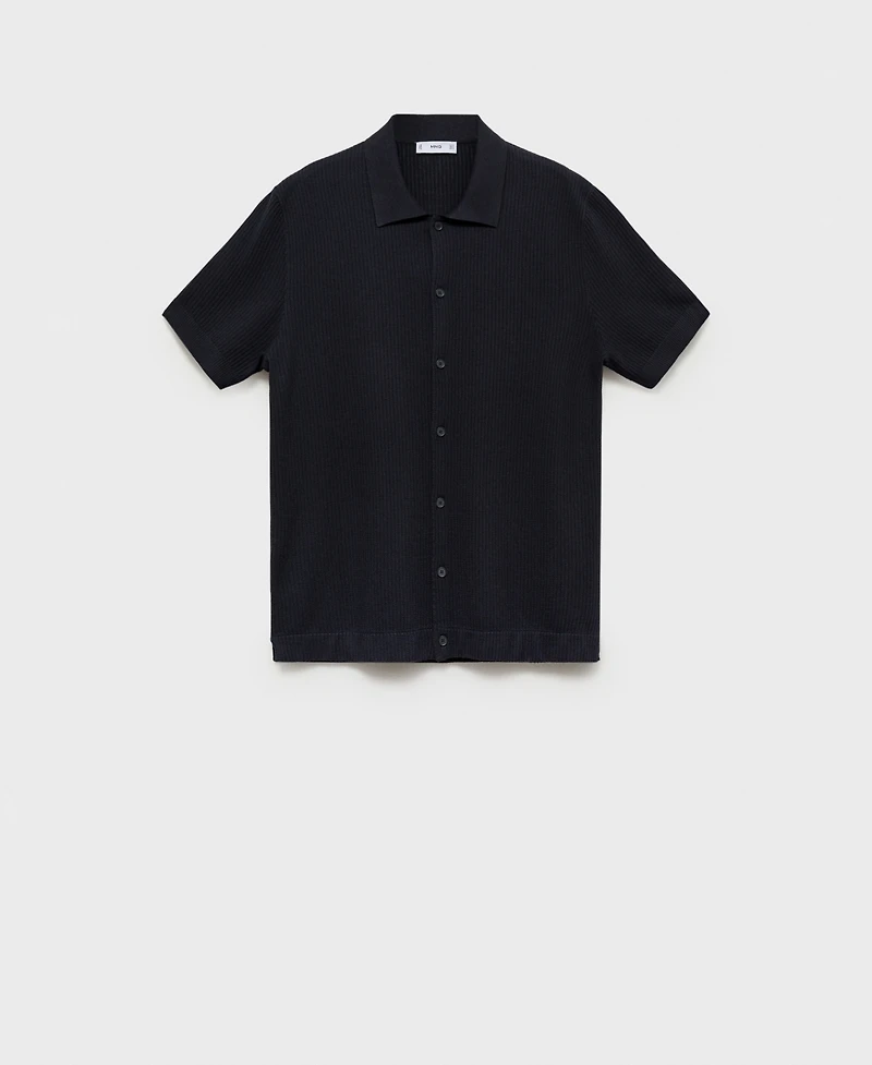 Mango Men's Rib-Knit Shirt