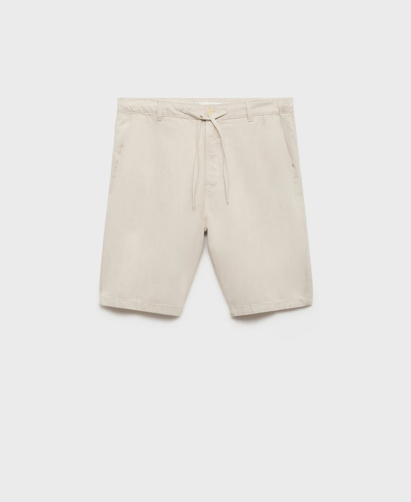 Mango Men's Linen 9.5" Bermuda Shorts