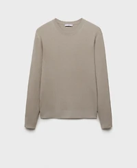 Mango Men's Fine Rib-Knit Cotton Sweater