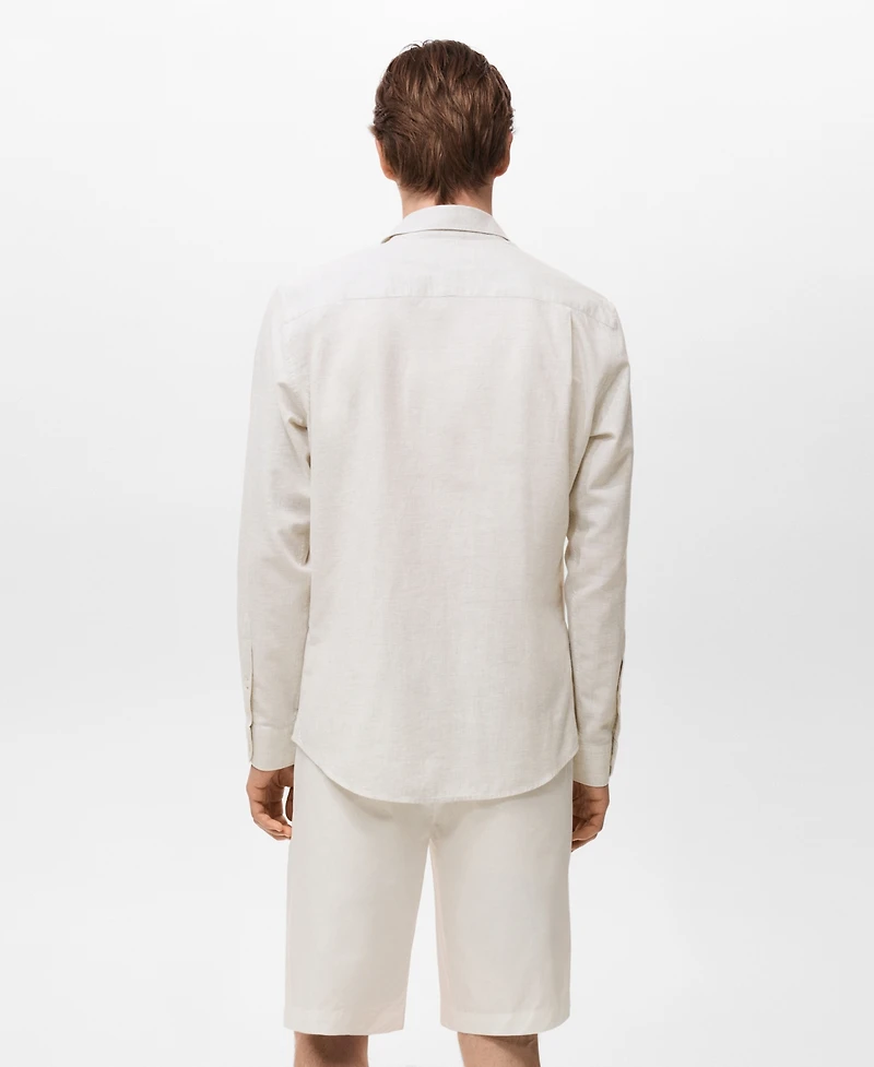 Mango Men's Cotton Linen-Blend Shirt