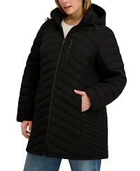 Nautica Plus Hooded Water-Resistant Puffer Coat