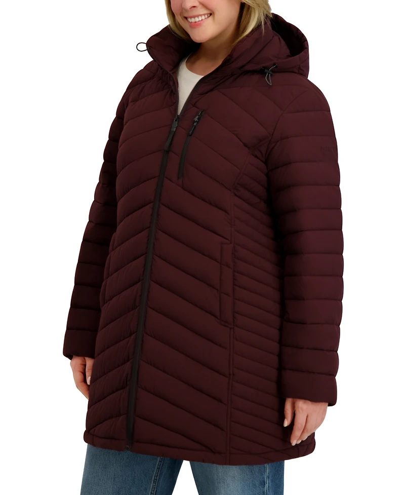 Nautica Plus Hooded Water-Resistant Puffer Coat