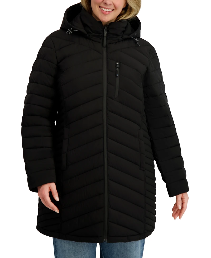 Nautica Plus Hooded Water-Resistant Puffer Coat