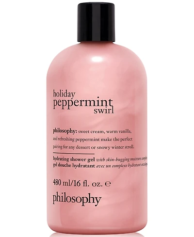 philosophy Holiday Peppermint Swirl Hydrating Shower Gel, 16 oz.
