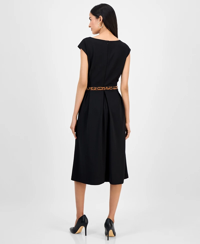 julia jordan Women's Square-Neck Cap-Sleeve Fit & Flare Dress