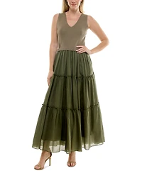 Taylor Women's Sleeveless Tiered Maxi Dress