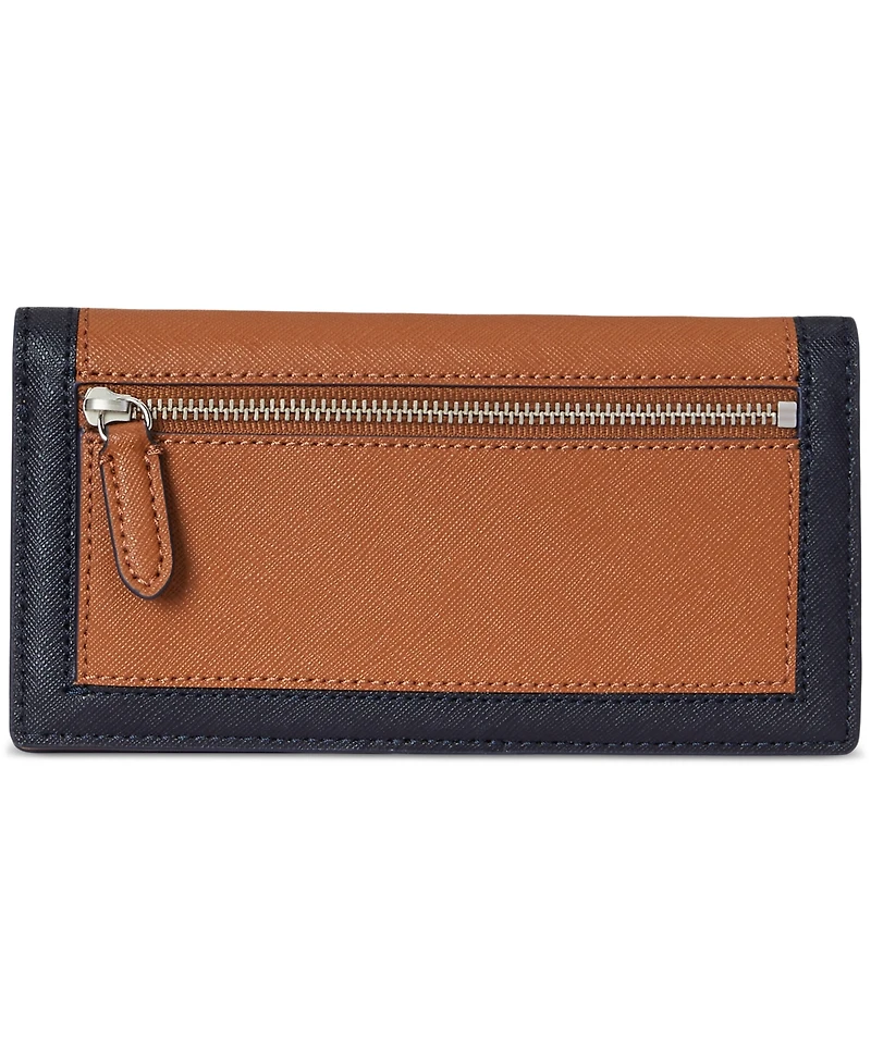 Lauren Ralph Lauren Crosshatch Leather Slim Wallet