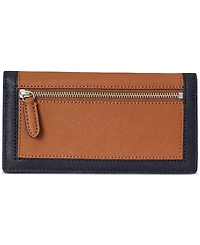 Lauren Ralph Lauren Crosshatch Leather Slim Wallet
