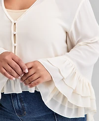 And Now This Trendy Plus Ruffle-Trim Blouse, Macy's Exclusive