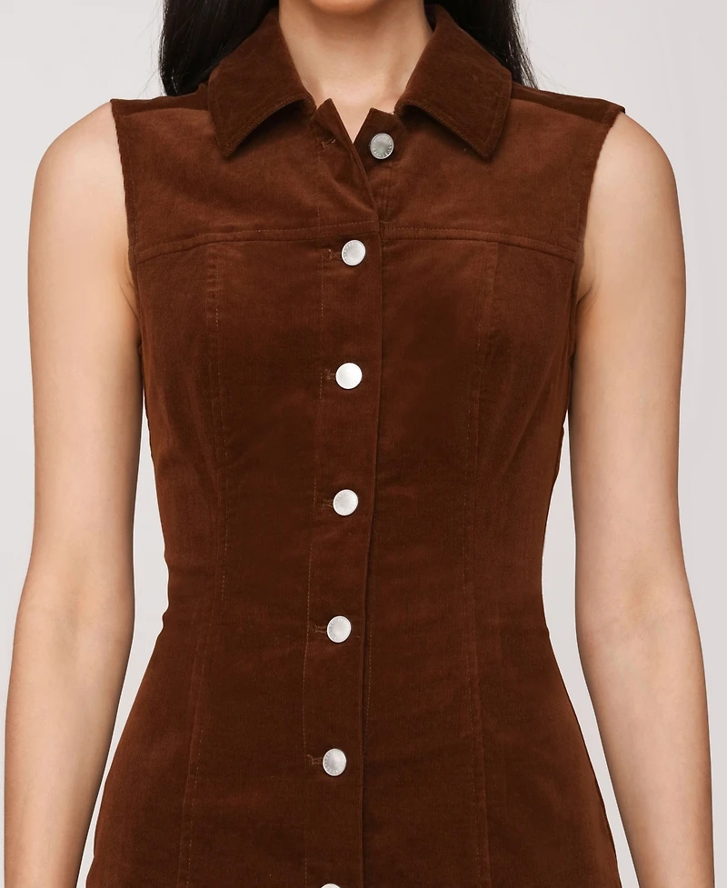 Avec Les Filles Women's Corduroy Sleeveless Maxi Dress