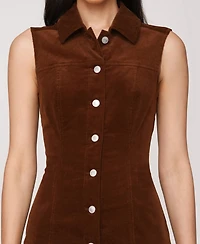 Avec Les Filles Women's Corduroy Sleeveless Maxi Dress