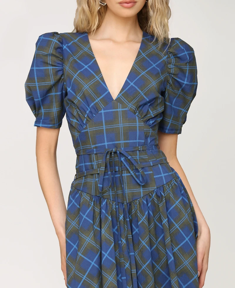 Avec Les Filles Women's Cotton-Blend Printed Fit & Flare Dress
