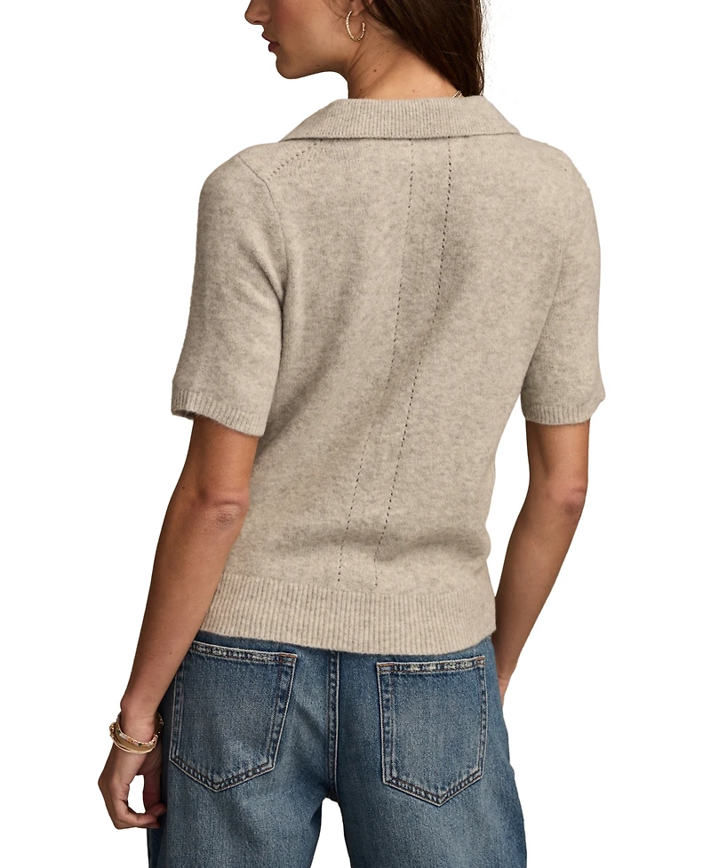 Lucky Brand Women's Cloud Soft Collared Sweater T-Shirt
