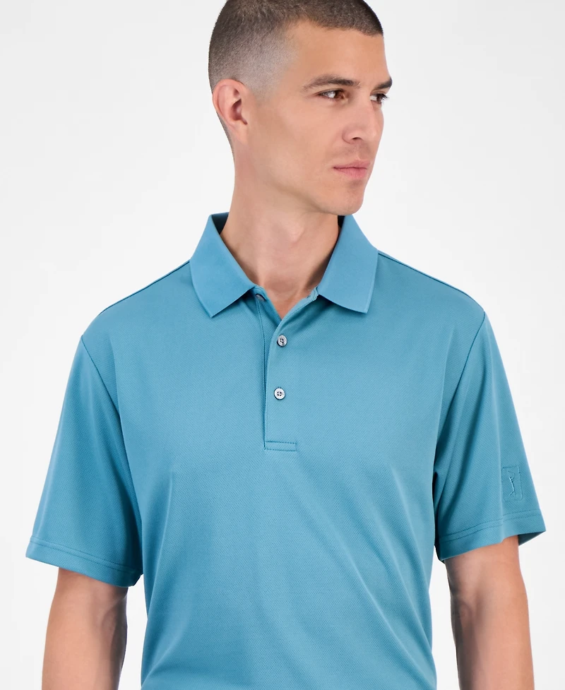 Pga Tour Men's Airflux Regular-Fit Mesh Performance Golf Polo Shirt