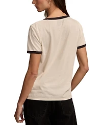 Lucky Brand Women's Rolling Stones Graphic Cotton Ringer T-Shirt