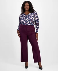 Tahari Asl Plus Flare-Leg Pants