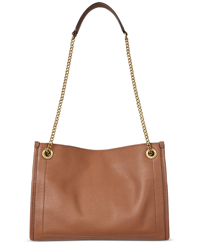 Lauren Ralph Bradley Small Pebbled Leather Tote Bag