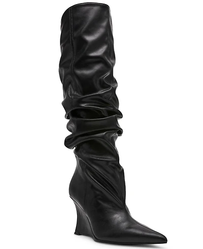 Steve Madden Women's Distortion Knee-High Slouch Wedge Boots