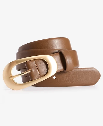 On 34th Faux-Leather Oval Buckle Belt, Macy's Exclusive