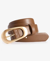 On 34th Faux-Leather Oval Buckle Belt, Macy's Exclusive